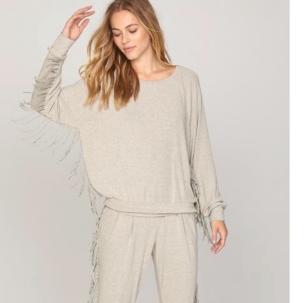 Amuse Society Take a Grip Fringe Sweater